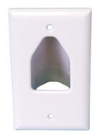 DataComm 1-Gang Recessed Cable Wall Plate In White (45-0001-WH) - Low Profile Outlet Cover