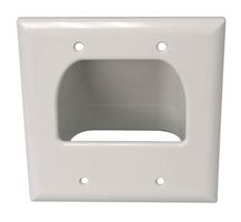 DATACOMM ELECTRONICS 45-0002-WH Low Voltage Wall Plate, Recessed, 2 Gang, White