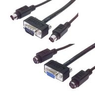 L-COM CTLKVMF-25T Cable de Audio / Video, HD-15 Plug + 2x Mini-DIN Plug, 6 Posiciones