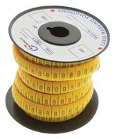 TE CONNECTIVITY - RAYCHEM 13611408 Wire Marker, K Type, Pre Printed, 8, Black, Yellow, 5.8mm x 12.56mm, 10 mm