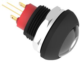 TE CONNECTIVITY - ALCOSWITCH PB6B2FM2M1CAL01 Industrial Pushbutton Switch, Subminiature, PB6 Series, 13.6 mm, SPST-NO, Off-(On), Flat, Black