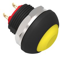 TE CONNECTIVITY - ALCOSWITCH PB6B2FM5M1CAL00 Industrial Pushbutton Switch, Subminiature, PB6 Series, 13.6 mm, SPST-NO, Off-(On), Flat, Yellow