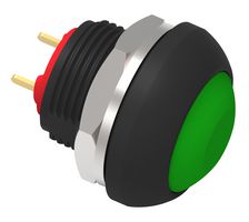TE CONNECTIVITY - ALCOSWITCH PB6B2FM6M4CAL00 Industrial Pushbutton Switch, Subminiature, PB6 Series, 13.6 mm, SPST-NO, Off-(On), Flat, Green
