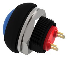 ALCOSWITCH - TE CONNECTIVITY PB7B2RS7M1CAL00 Botón Pulsador Industrial, Subminiatura, Serie PB7, 13.6 mm, SPST-NC, Encendido-(Apagado), Roldana