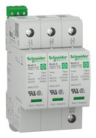 SCHNEIDER ELECTRIC M9L23240 Surge Protector, Surge Arrester, 3 Pole, Type 1, 75 kA, 550 VAC, DIN Rail