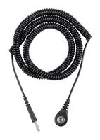 DESCO 09680 Cable de Conexión a Tierra para ESD, en Espiral, Retracción Relajada, Negro, 12ft, 1Mohm