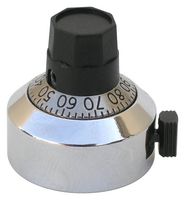 BOURNS H-23-6M Counting Dial, Satin Chrome, 6mm Shaft Dia, 15 Turns, H23 Series