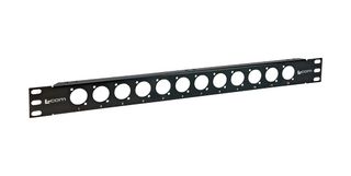 L-COM PR175XLR-BNK Patch Panel, XLR, Unloaded Patch Panel, 12 Ports, 1U