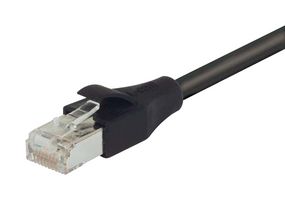 L-COM TRD695SCR-BLK-80 Ethernet Cable, Cat6, RJ45 Plug to RJ45 Plug, Black, 24.4 m, 80 ft