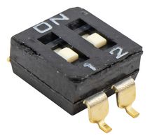 E-SWITCH KAE02TGGR DIP / SIP Switch, Gull Wing, 2 Circuits, Recessed, Surface Mount, SPST-NO, 24 V, 25 mA