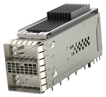 TE CONNECTIVITY 2299940-3 Cage & Connector, zQSFP+, 2 x 1 (Stacked), With Heat Sink, Without Light Pipe, TH, Press-Fit