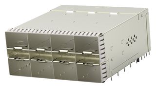 TE CONNECTIVITY 3-2180324-1 Cage & Connector, zSFP+(SFP28), 2 x 4 (Stacked), No Heat Sink, Without Light Pipe, TH, Press-Fit