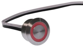 E-SWITCH PVT4FW4SS311 Vandal Resistant Switch, PVT4 Series, 19 mm, SPST-NO-DM, Off-(On), Round Flat, Natural