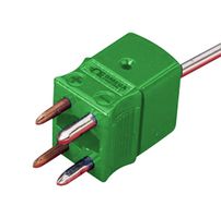 OMEGA DTC-R/S-M Thermocouple Connector, Standard, Green, 4-Prong, Plug, Type R/S, -29 °C to 180 °C, ANSI, DTC Series