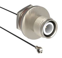 AMPHENOL RF 095-850-282-100 RF / Coaxial Cable Assembly, 3.9 ", 100 mm, 1.13mm, TNC RP Bulkhead Jack, AMC4 Right Angle Plug