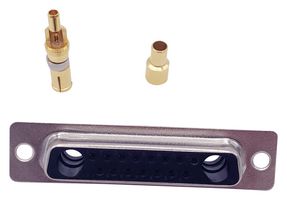 NORCOMP 682M17W2203L011 Combination Layout D Sub Connector, Power-D 682M Series, DB-17W2, Receptacle, 17 Contacts
