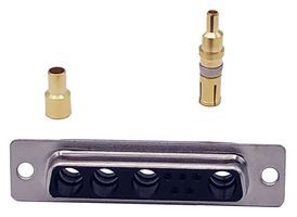 NORCOMP 682M9W4203L001 Combination Layout D Sub Connector, Power-D 682M Series, DB-9W4, Receptacle, 9 Contacts
