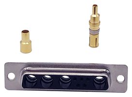 NORCOMP 682M9W4203L011 Combination Layout D Sub Connector, Power-D 682M Series, DB-9W4, Receptacle, 9 Contacts