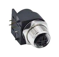 NORCOMP 861-D04-21SR004 Sensor Connector, VULCON Series, M12, Female, 4 Positions, PCB Socket, Right Angle Panel Mount