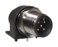 NORCOMP 861-005-21SR004 Sensor Connector, VULCON Series, M12, Female, 5 Positions, PCB Socket, Right Angle Panel Mount