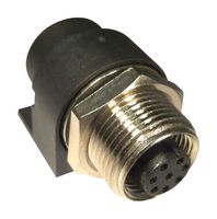 NORCOMP 861-008-21SR004 Sensor Connector, VULCON Series, M12, Female, 8 Positions, PCB Socket, Right Angle Panel Mount
