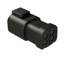 AMPHENOL SINE/TUCHEL ATP04-4P-MM01BLK Automotive Connector Housing, Black, ATP Series, Receptacle, 4 Positions