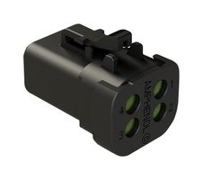 AMPHENOL SINE/TUCHEL ATP06-4S-MM01BLK Automotive Connector Housing, Black, ATP Series, Plug, 4 Positions