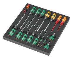 WERA 05150101001 Screwdriver Set, Foam Insert, Phillips/Pozidrive/Slotted, Screw Gripper, 18 Piece