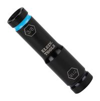 KLEIN TOOLS 66077 Flip Impact Socket, 6 Point, 7/16" & 3/8", 1/4" Hex, 1/2" Square Drive, 2.5" OAL