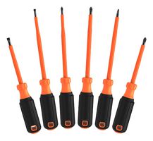 KLEIN TOOLS 85076INS Screwdriver Set, 1000 V Insulated, 6 Pieces, 8.32" OAL