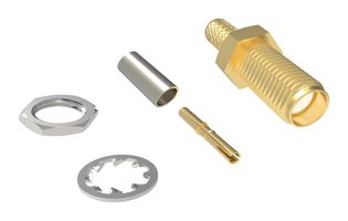 AMPHENOL RF 901-10850 RF / Coaxial Connector, Rear Mount, SMA Coaxial, Straight Bulkhead Jack, Solder, 50 ohm, RTK-044