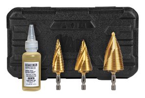 KLEIN TOOLS 25951 Step Bit Kit, Spiral Double Fluted, 3 Pieces, VACO Series
