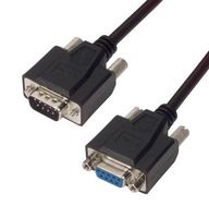 L-COM CSMNB9MF-25 Computer Cable, D Sub 9 Position Plug, D Sub 9 Position Receptacle, 25 ft, 7.6 m, Black