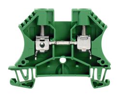 WEIDMULLER 1020290000 DIN Rail Mount Terminal Block, 2 Positions, 22 AWG, 8 AWG, 6 mm², Screw, 41 A