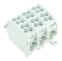 WEIDMULLER 1561130000 Panel Mount Barrier Terminal Block, Grey, 25mm², 152 A, 1 kV, 3 Pole, 1, Screw