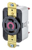 HUBBELL WIRING DEVICES HBL2410ST Power Entry Connector, NEMA L14-20R, 20 A, Black, Nylon (Polyamide) Body, 250 V