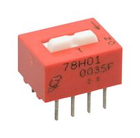 GRAYHILL 78H01ST DIP / SIP Switch, PC Pin, 1 Circuits, Raised Slide, Through Hole, 4PST, 50 V, 150 mA