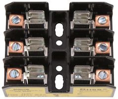 EATON BUSSMANN BM6033B Fuseholder, Fuse Block, Supplementary, 600V, 30A, 13/32 x 1 1/2", Box Lug, 3 Pole