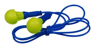 3M 318-1005 Ear Plugs, Corded, 28 dB Noise Rating, PU Foam, Blue/Yellow