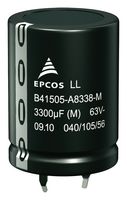 TDK B43455D5108M000 Capacitor Electrolítico, Tornillo, 1000 µF, 450 V, ± 20%, Tornillo, 10000 horas a 85°C