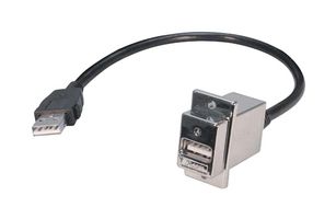 L-COM ECF504-72AAL USB Cable, Type A Plug to Type A Receptacle, 1.8 m, 72 ", USB 2.0, Black