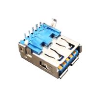 STEWART CONNECTOR SS-52000-001 USB Connector, USB Type A, USB 3.0, Receptacle, 9 Positions, Through Hole Mount, Right Angle