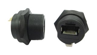 MULTICOMP PRO MP002453 Modular Connector, RJ45 Jack, 1 x 1 (Port), 8P8C, Cat5e, IP67, Panel Mount