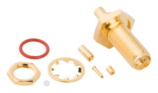 AMPHENOL RF 901-10802 RF / Coaxial Connector, SMA RP Coaxial, Straight Bulkhead Jack, Solder, Crimp, 50 ohm