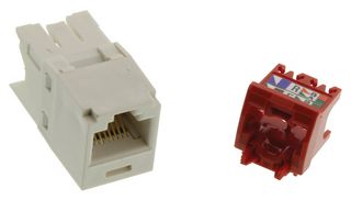 PANDUIT CJ5E88TGIW Modular Connector, RJ45 Wired Jack, 1 x 1 (Port), 8P8C, Cat5e, Cable Mount