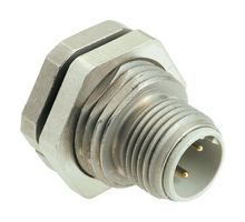 HARTING 21033711400 Sensor Connector, M12, Plug, 4 Contacts, PCB Pin, Straight Panel Mount