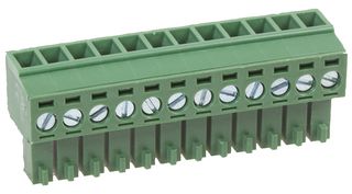 MULTICOMP PRO MC000063 Pluggable Terminal Block, 3.5 mm, 12 Positions, 26 AWG, 16 AWG, Screw
