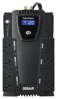 CYBER POWER SYSTEMS CP825AVRLCD Uninterruptible Power Supply (UPS), ITE, 8 Outlets, 825VA / 450W, 140 V, 120 VAC, 2 min