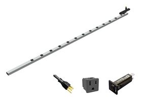 HAMMOND 1588H12B1JV Power Distribution, 12 Outlets, 125 V, 15 A, 41 mm, 2 mm, 4.57 m