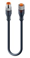 LUMBERG AUTOMATION RST 5-RKT 5-228/10 M Sensor Cable, A Coded, Black, M12 Plug, M12 Receptacle, 5 Positions, 10 m, 32.8 ft